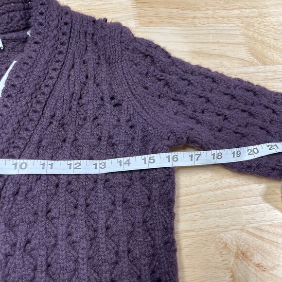 Vince NWT Crochet Wool Cashmere Blend Knit Cardigan Size XXS Purple Button Front - Picture 9 of 14